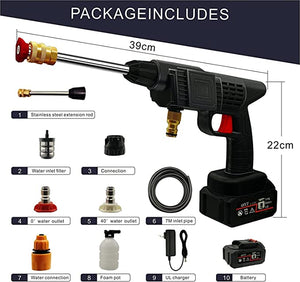 WashMaster, 48V High-Pressure Washer Gun, Cordless Portable Electric Water Washer, designed for Car Wash and Garden Watering, ideal for Floor Cleaning in Car Washes