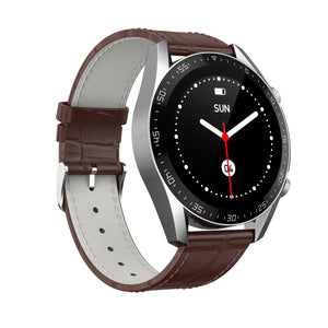 Smart Watch  G-tab GTS, IPS 1.28 Inches, Battery 220mAh, Black Strap Leather with 2 Extra Silicon Straps Orange-Black, IP67 waterproof, support calling.