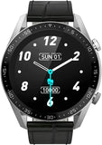 Smart Watch  G-tab GTS, IPS 1.28 Inches, Battery 220mAh, Black Strap Leather with 2 Extra Silicon Straps Orange-Black, IP67 waterproof, support calling.