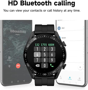 Smart Watch  G-tab GTS, IPS 1.28 Inches, Battery 220mAh, Black Strap Leather with 2 Extra Silicon Straps Orange-Black, IP67 waterproof, support calling.