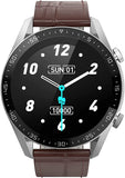 Smart Watch  G-tab GTS, IPS 1.28 Inches, Battery 220mAh, Black Strap Leather with 2 Extra Silicon Straps Orange-Black, IP67 waterproof, support calling.