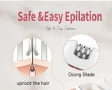 4-in-1 hair removal device for women, with LED light, thin and wide electric tweezers, with pedi care head, wireless, USB rechargeable