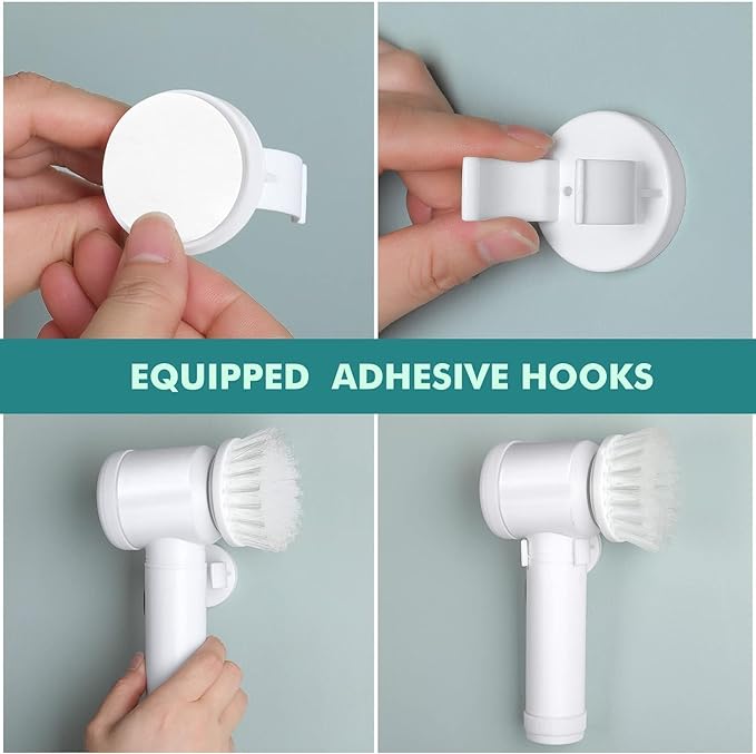 Cordless Home Cleaning Brush for Bathroom, Sink, Kitchen, Wall, Oven, with 3 Different Heads
