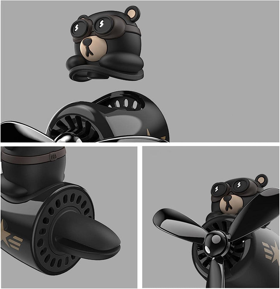 Cute air fresheners air fresheners for the car in the shape of bear  pilot with a rotating fan to spread the fragrance-Model 36-3