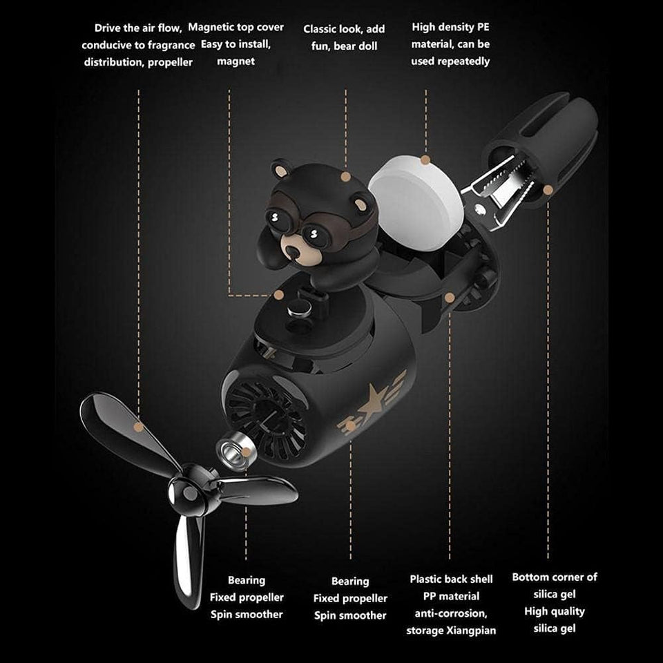 Cute air fresheners air fresheners for the car in the shape of bear  pilot with a rotating fan to spread the fragrance-Model 36-3