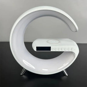 Smart Light Multifunctional 15W Wireless Charger Built-in Bluetooth Speaker - White