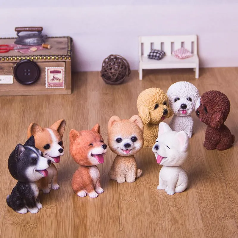 Car Decoration  Shaking Dog Head : Cute Dog Car Dashboard Ornament. Resin Crafts Doll Dog-Model 41 -1